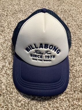Billabong Navy and White Mesh Trucker Hat